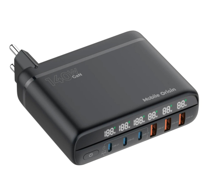 Ładowarka i akumulator Mobile Origin GaN 140W Travel Charger Hub PW12 EU/UK/US3x USB-C + 3x USB-A